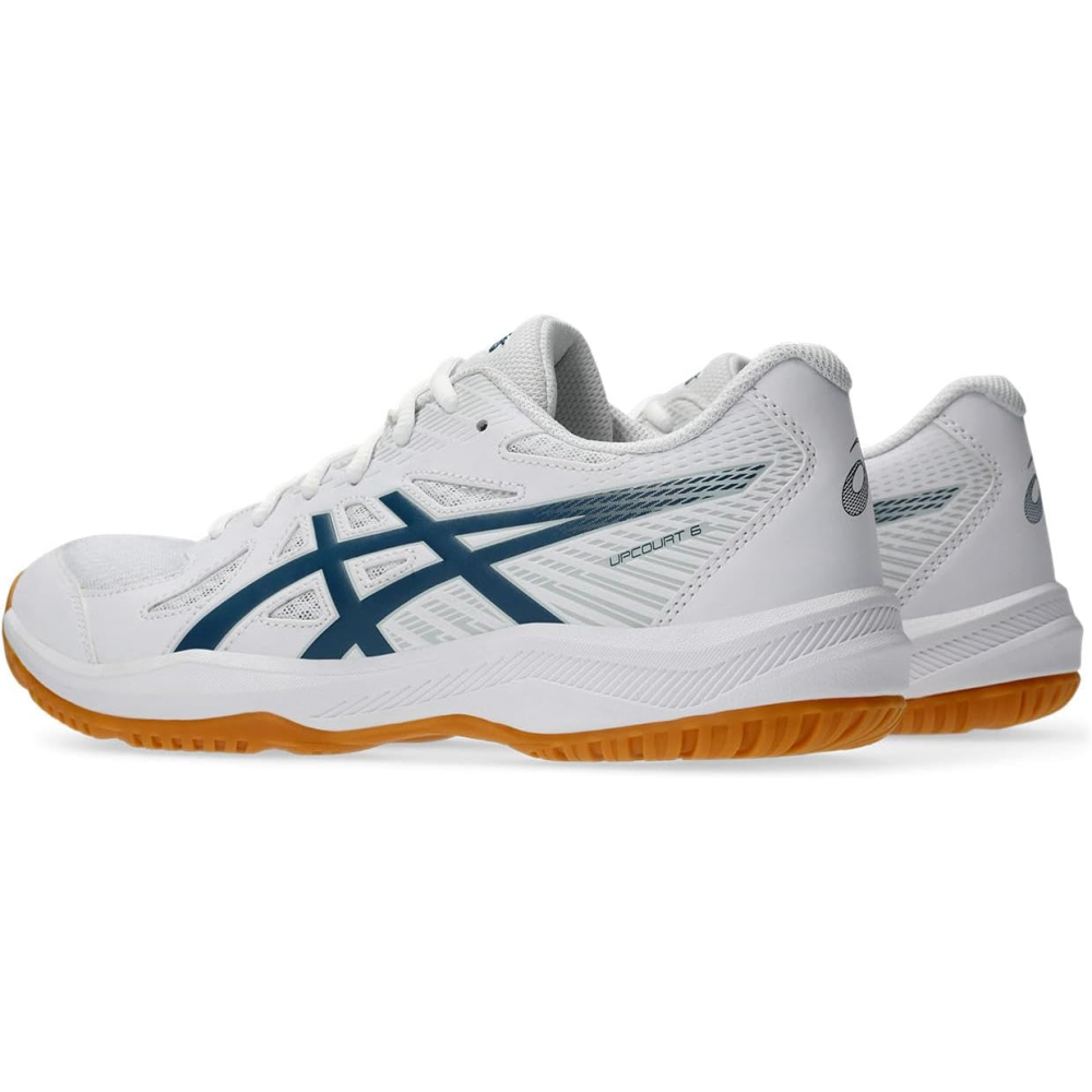 Кроссовки для сквоша Asics Upcourt 6 white/navy 1071A104-100 Кроссовки для сквоша Asics Upcourt 6 white/navy 1071A104-100