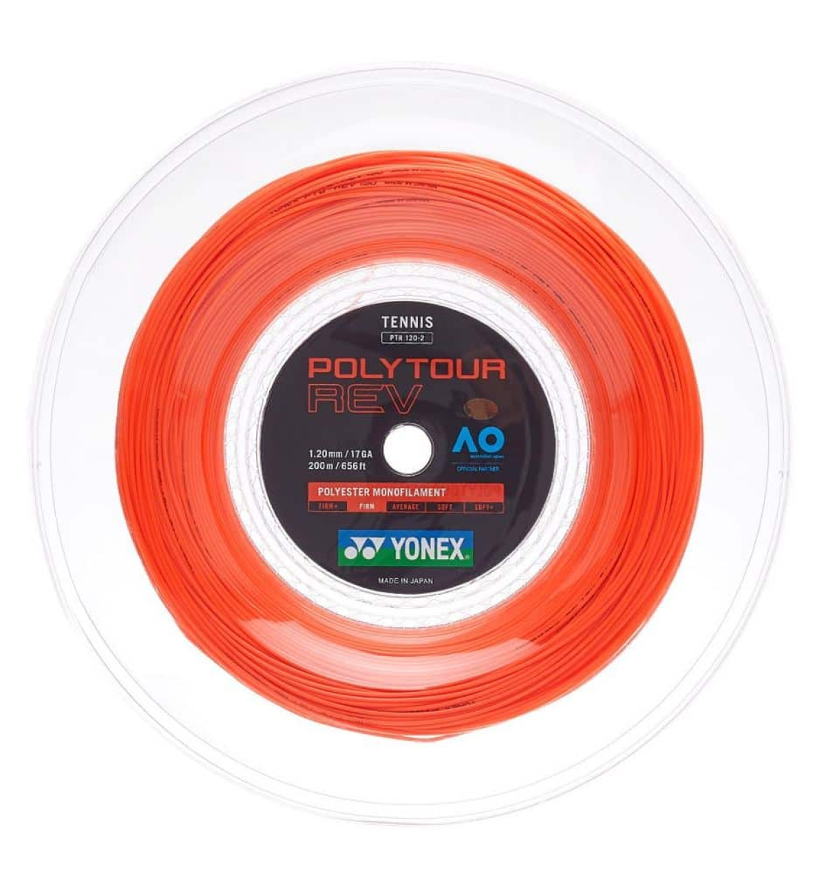 Бобина Yonex Poly Tour Rev Bright Orange 200m 1.30 mm