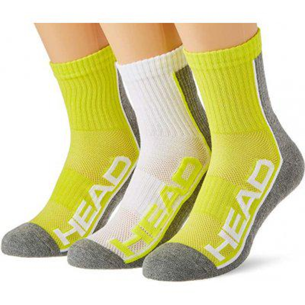 Носки Head Performance short crew 3-pack white/grey/yellow 791010001-004 Носки Head Performance short crew 3-pack white/grey/yellow 791010001-004