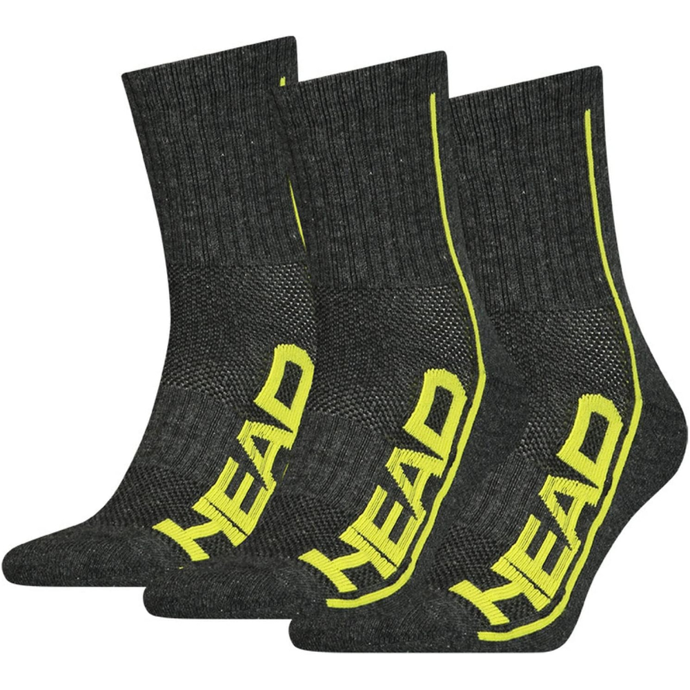 Носки Head Performance short crew 3-pack grey/yellow 791010001-012 Носки Head Performance short crew 3-pack grey/yellow 791010001-012