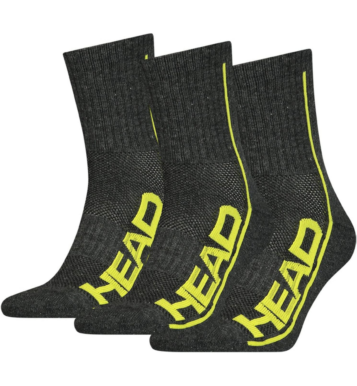 Носки Head Performance short crew 3-pack grey/yellow
