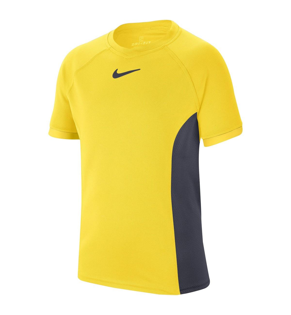 Футболка детская Nike boy Dry SS top yellow/grey