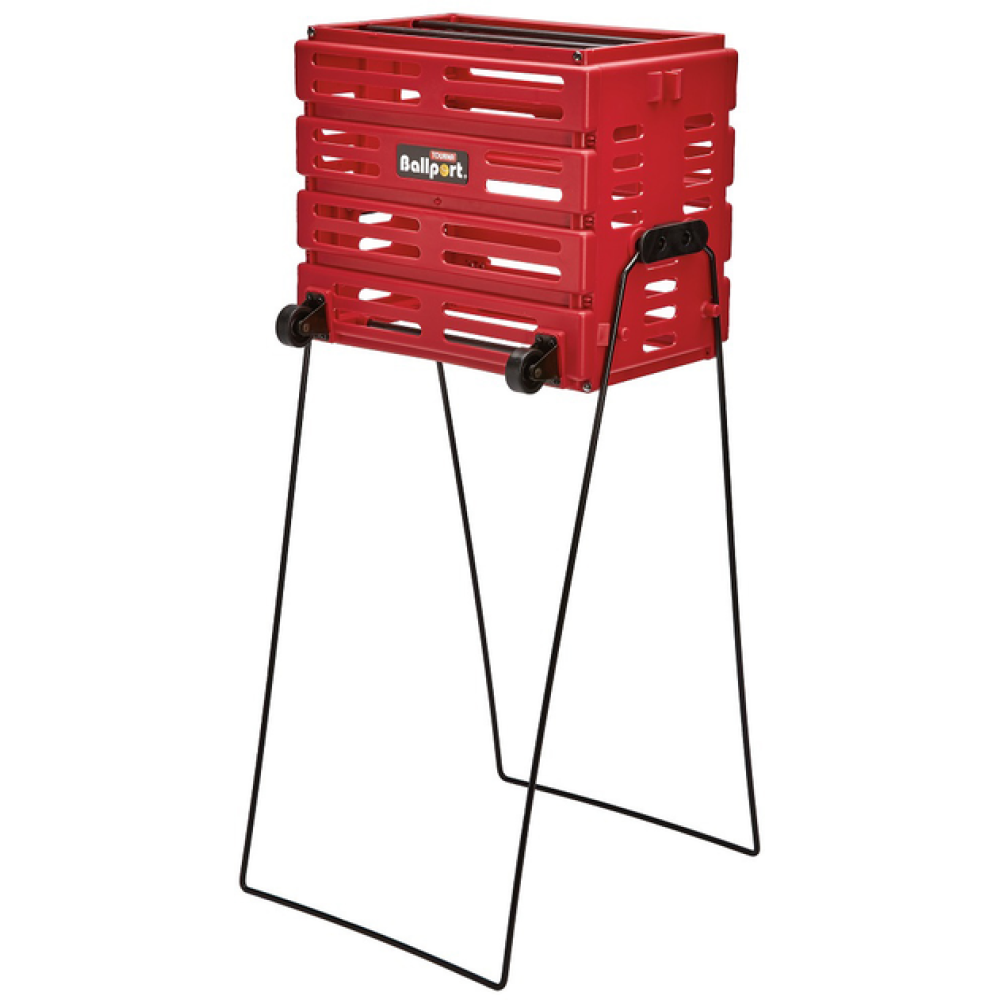 Корзина для мячей Unique Ballport Deluxe-long handles на 80 мячей с колесами red Корзина для мячей Unique Ballport Deluxe-long handles на 80 мячей с колесами red