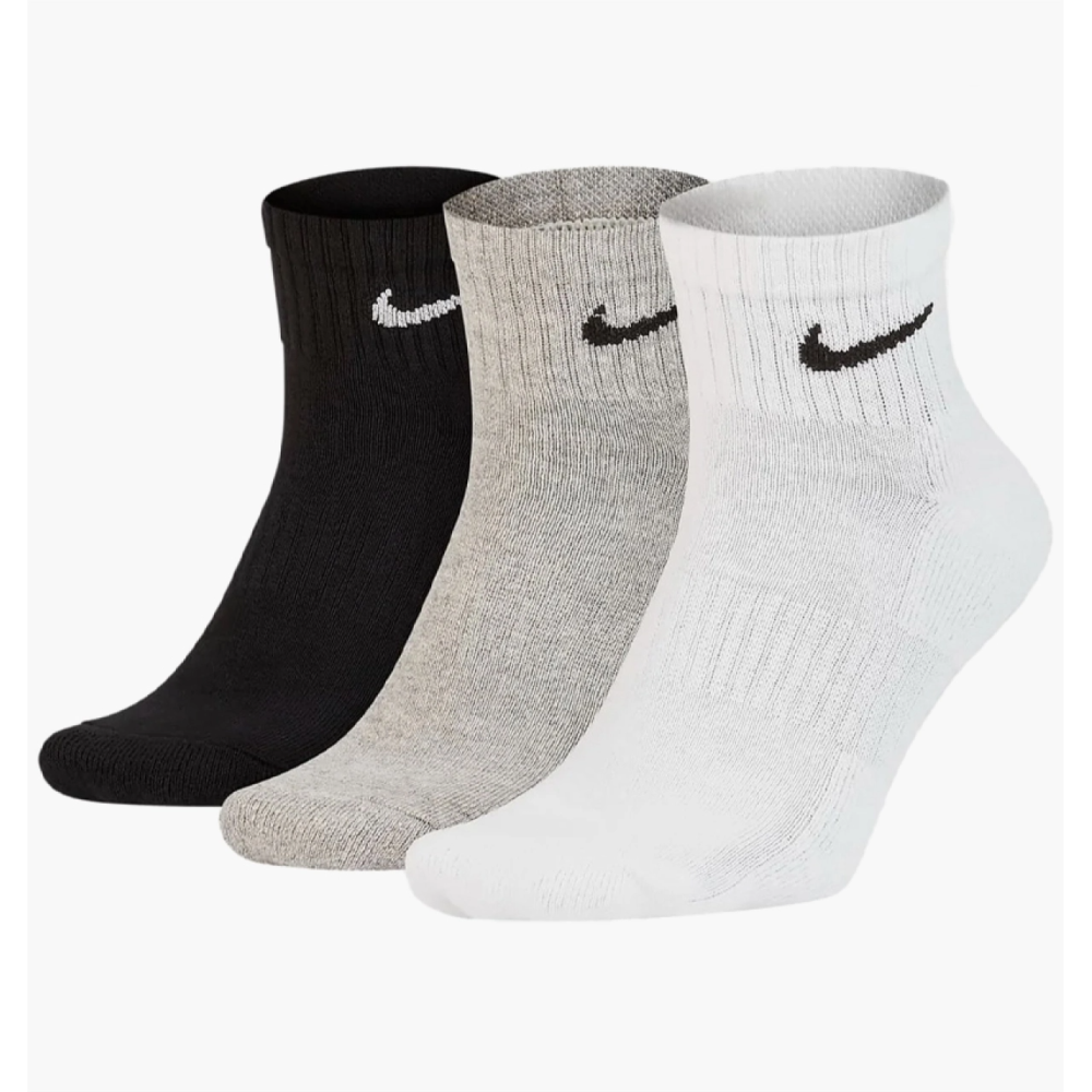 Носки Nike EVERYDAY CUSH ANKLE 3PR black/white/grey SX7667-964 Носки Nike EVERYDAY CUSH ANKLE 3PR black/white/grey SX7667-964