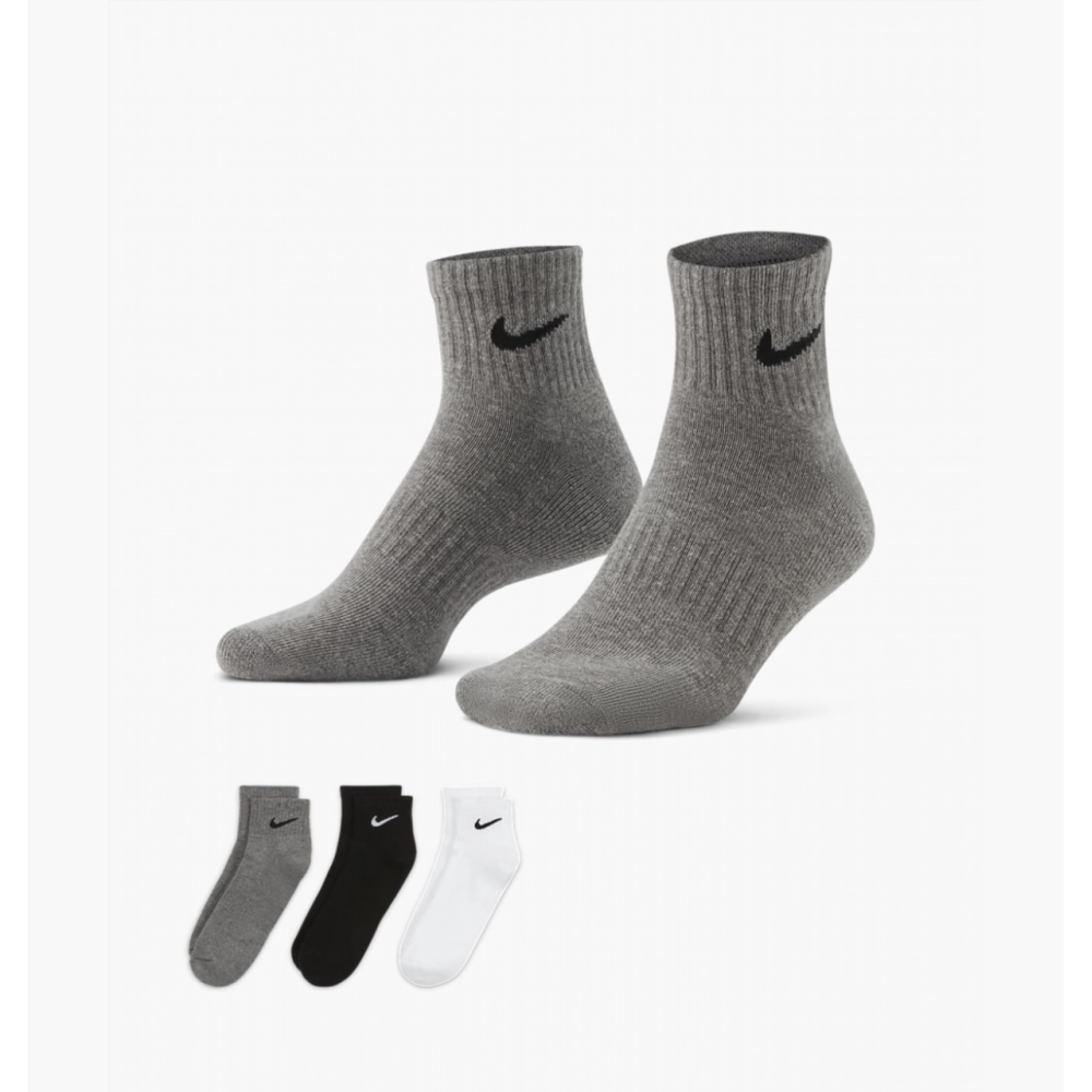 Носки Nike EVERYDAY CUSH ANKLE 3PR black/white/grey SX7667-964 Носки Nike EVERYDAY CUSH ANKLE 3PR black/white/grey SX7667-964