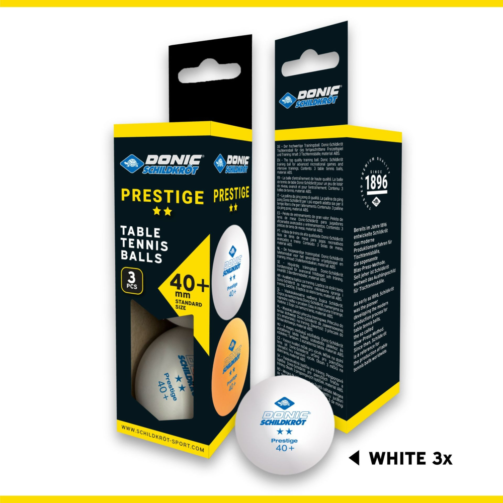 Мячи Donic Prestige 2* 40+ 3шт white 608322-40+ Мячи Donic Prestige 2* 40+ 3шт white 608322-40+