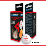 Мячи Donic EXCLUSIVE 3* 40+ 3шт white