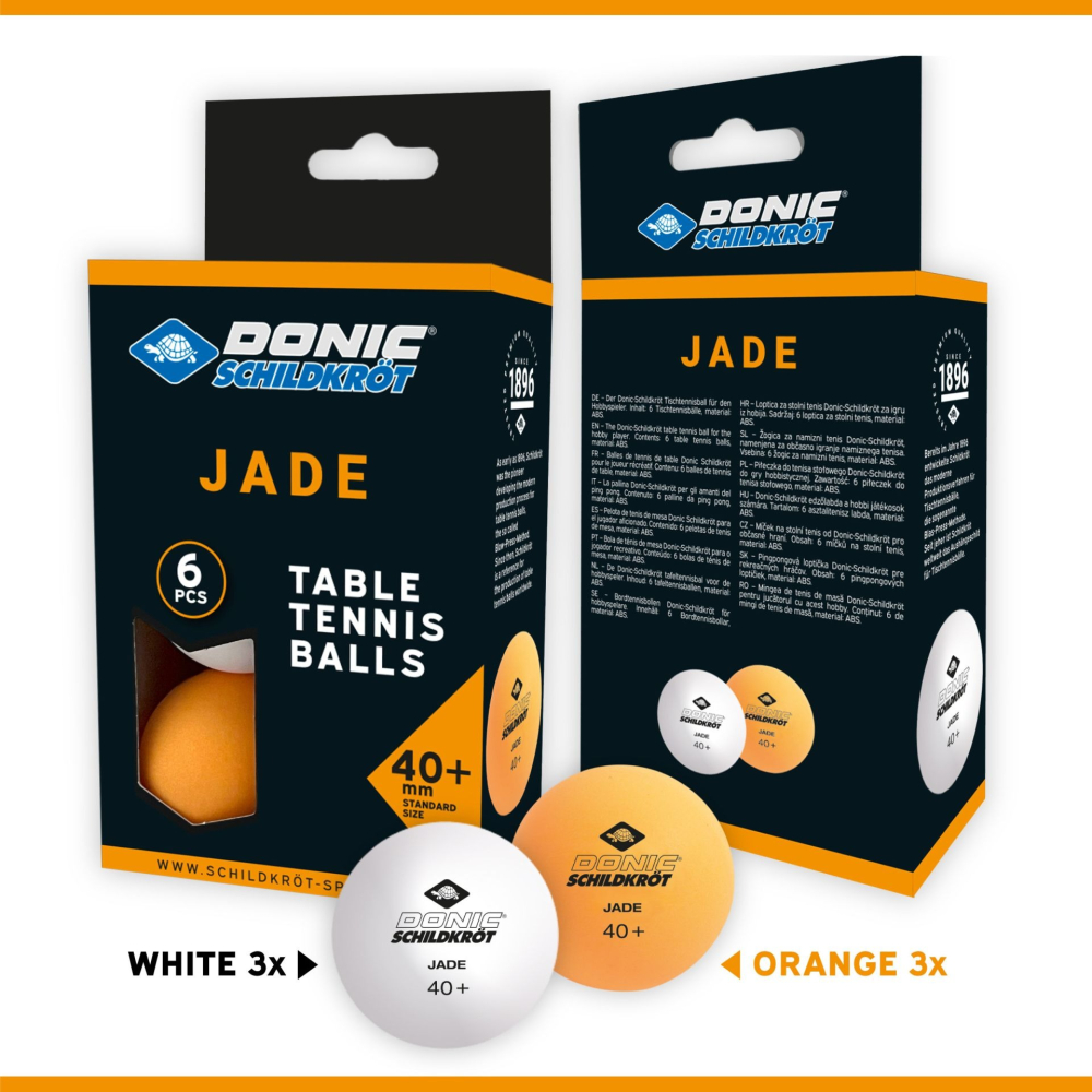 М'ячі Donic Jade ball 40+ 6 шт white+orange 608509 М'ячі Donic Jade ball 40+ 6 шт white+orange 608509