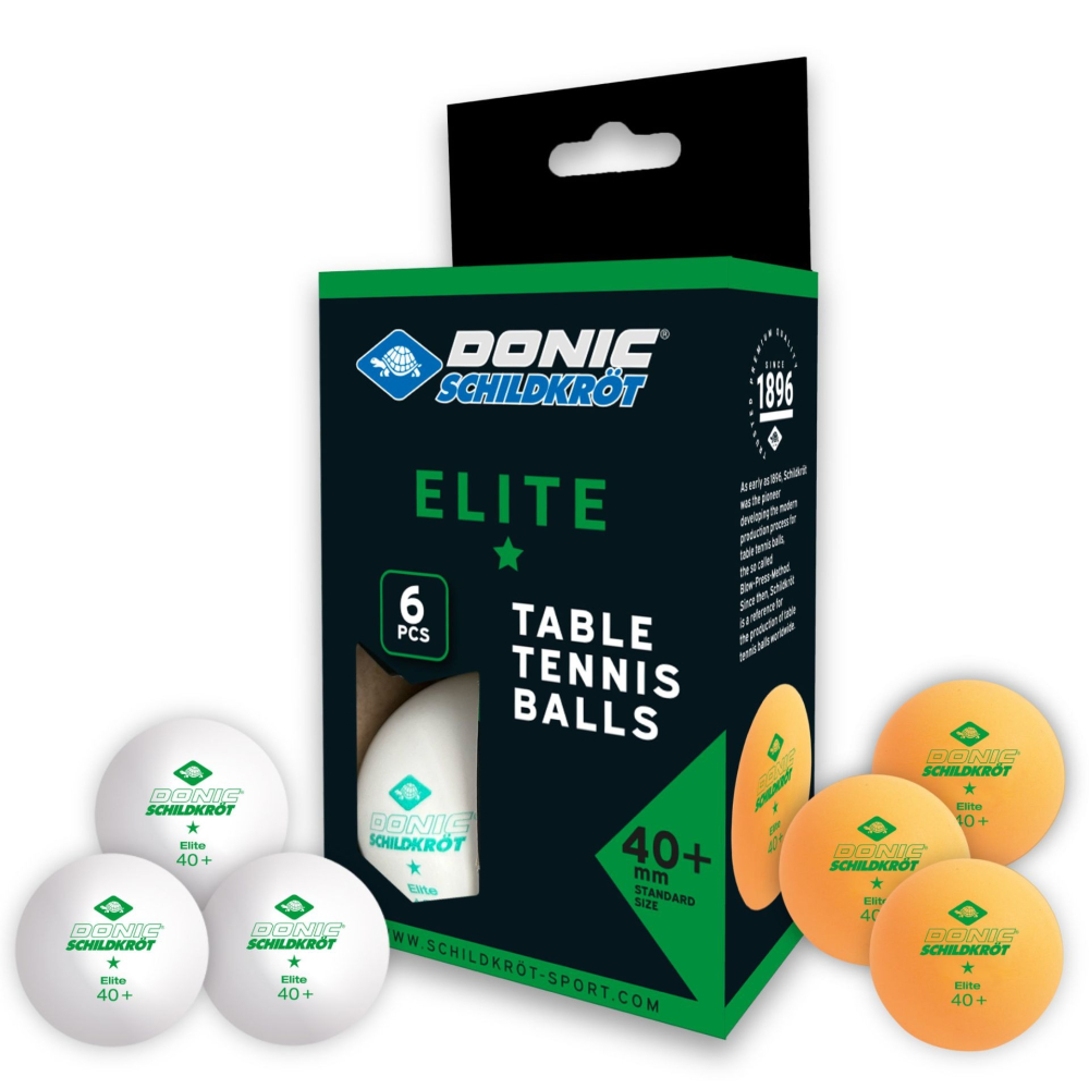 Мячи Donic Elite 1звезда 40+ (6шт.) plastic white+orange 608511 Мячи Donic Elite 1звезда 40+ (6шт.) plastic white+orange 608511