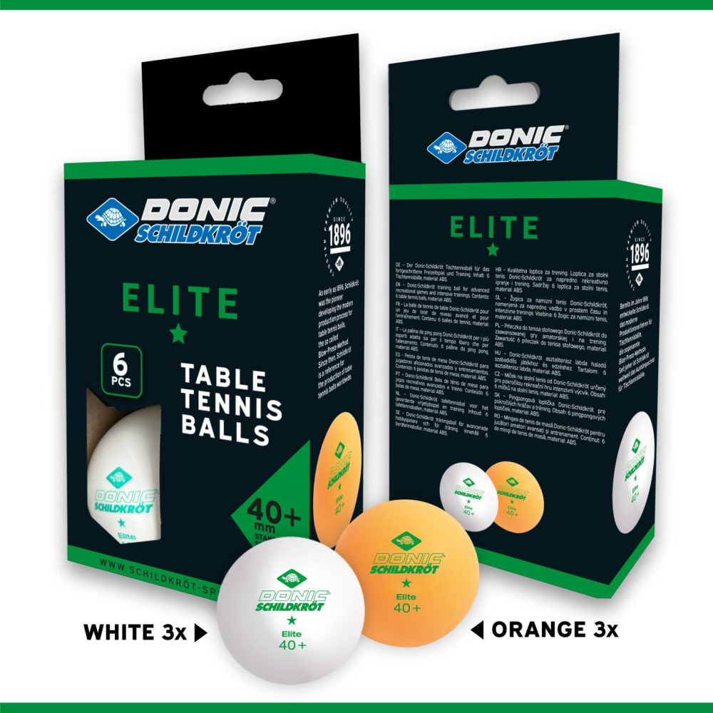 Мячи Donic Elite 1звезда 40+ (6шт.) plastic white Мячи Donic Elite 1звезда 40+ (6шт.) plastic white