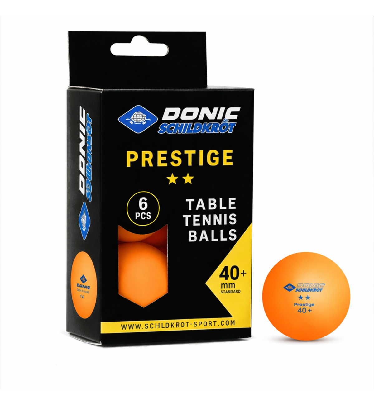 М'ячі Donic Prestige 2* 40+ 6шт orange