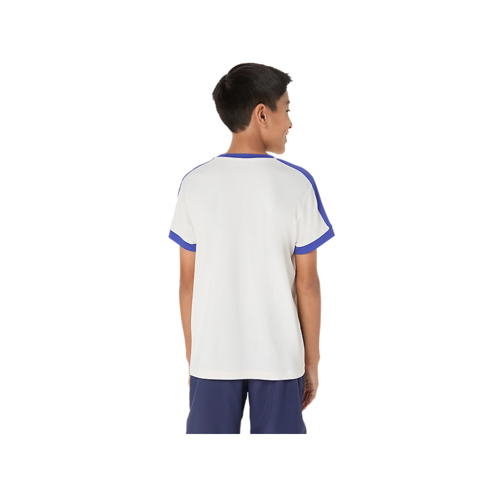 Футболка Asics BOYS TENNIS SS TOP CREAM/DARK COBALT 2044A044-100 Футболка Asics BOYS TENNIS SS TOP CREAM/DARK COBALT 2044A044-100