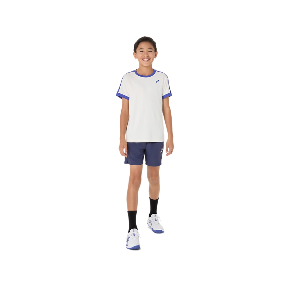 Футболка Asics BOYS TENNIS SS TOP CREAM/DARK COBALT 2044A044-100 Футболка Asics BOYS TENNIS SS TOP CREAM/DARK COBALT 2044A044-100