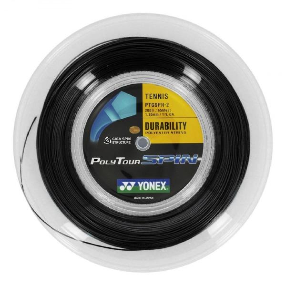 Бобина Yonex Poly Tour Spin Black 200m 1.25mm Бобина Yonex Poly Tour Spin Black 200m 1.25mm