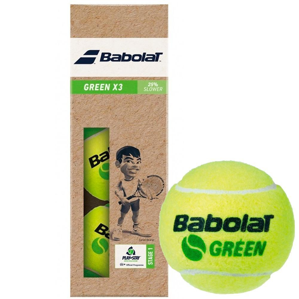 М'ячі для тенісу Babolat GREEN paper pack 3 ball 501106-113 М'ячі для тенісу Babolat GREEN paper pack 3 ball 501106-113