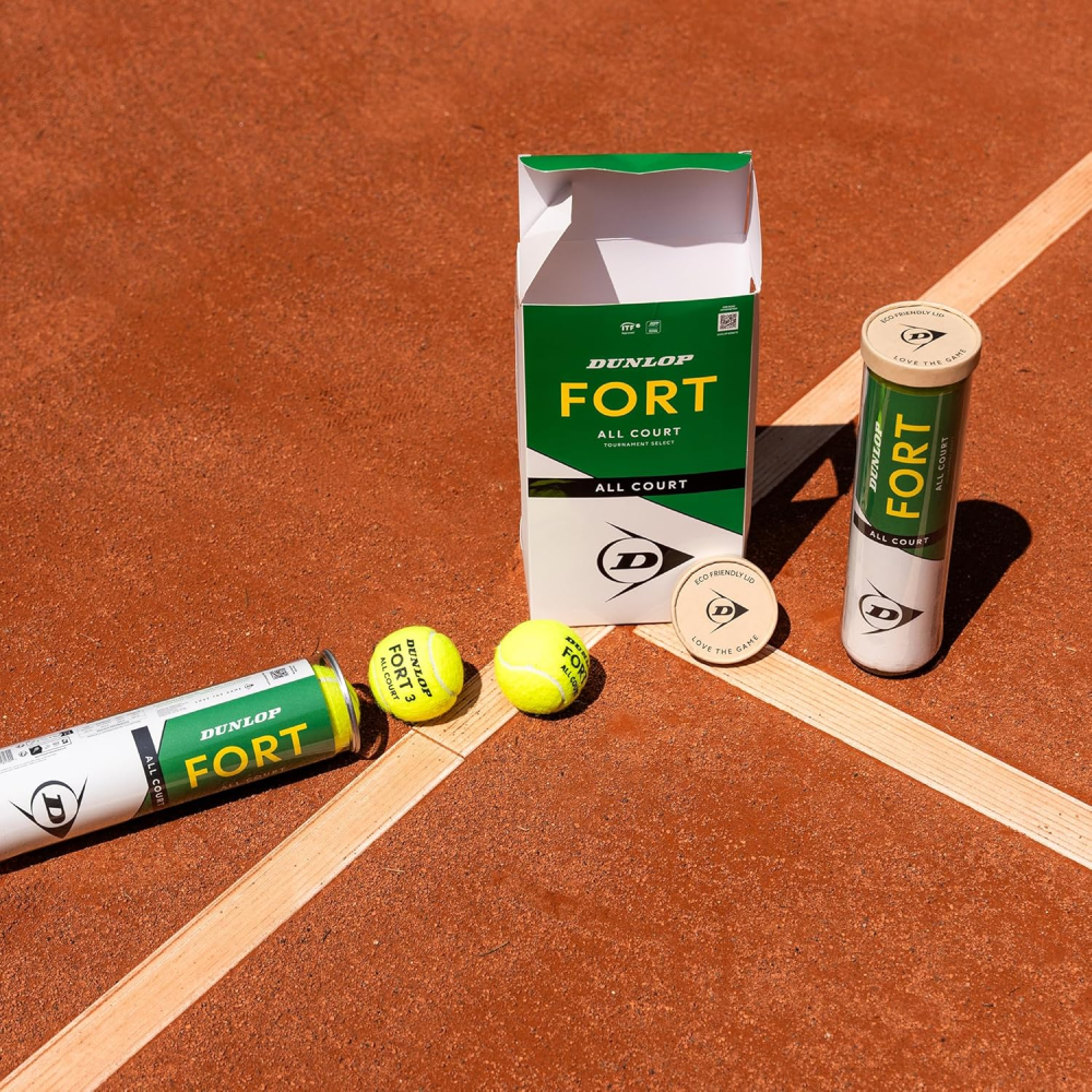 М'ячі для тенісу Dunlop Fort TS 2х4 пластик банка 601607 М'ячі для тенісу Dunlop Fort TS 2х4 пластик банка 601607