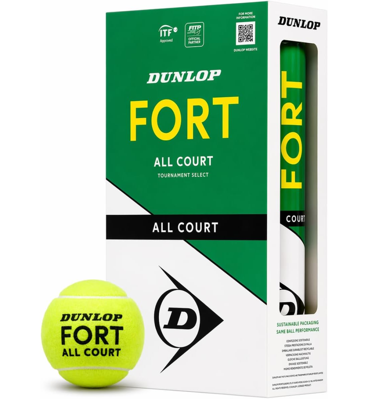 М'ячі для тенісу Dunlop Fort TS 2х4